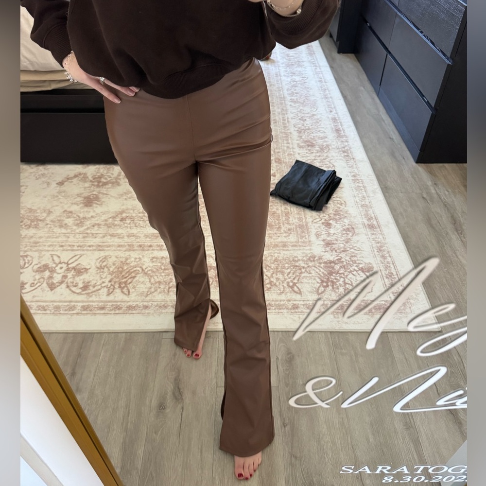 H&M Brown Leather Pants